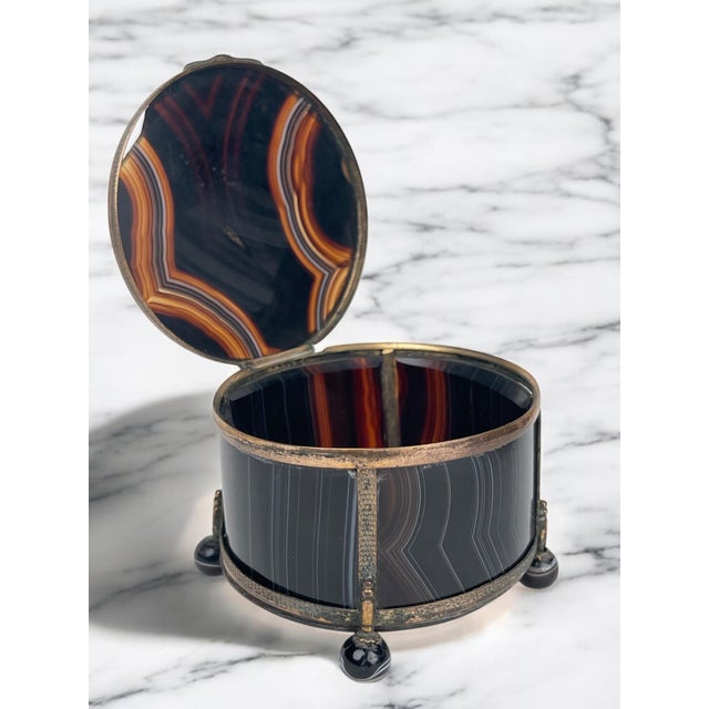 19th Century Ormolu Mounted Agate Jewelry Box For Sale - Image 4 of 7