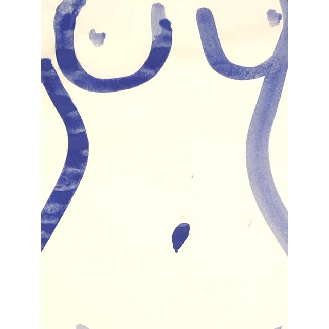 Contemporary Contemporary Drawing by CL Auker, Line Nude in Gouache 2 For Sale - Image 3 of 3