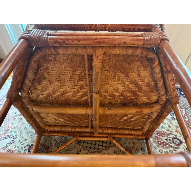 1970s 1970s English Brighton Chair With Newly Upholstered Cushion. Larger Scale For Sale - Image 5 of 8