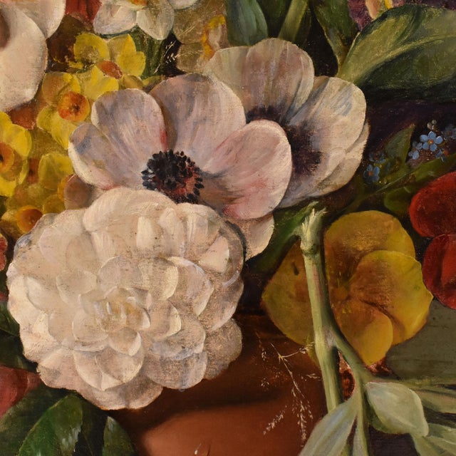 Peonies and Roses, Oil on Canvas, 19th Century, Framed For Sale - Image 7 of 14