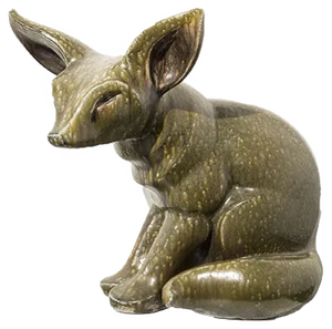 Ceramic Fennec Sculpture by Elfriede Balzar-Kopp, 1955