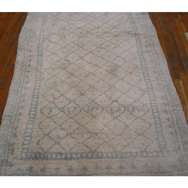 Early 20th Century N. Indian Agra Cotton Carpet ( 4'3" x 6'8" - 130 x 203 ) Antique Allover Geometric Cotton Hand Knotted...