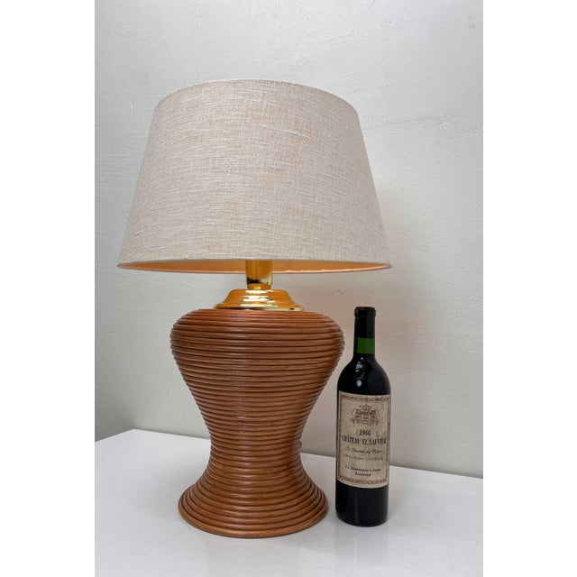 1970s Bamboo Reed Table Lamp, 1970s For Sale - Image 5 of 12