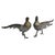 Aristide Petrilli 20th Century Silvered Bronze Set 2 Pheasant Animal Sculptures Figurines Italy For Sale - Image 4 of 12