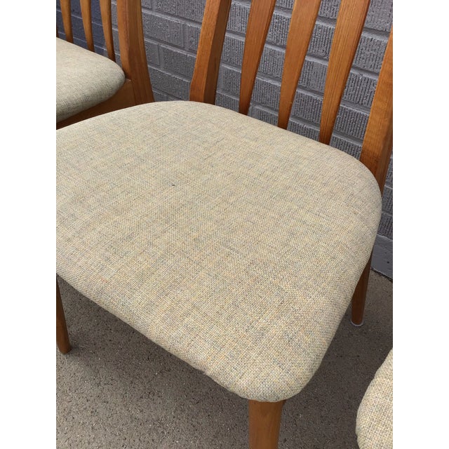 1960's Mid-Century Modern Solid Teak Dining Set, 2 Leaves With 6 Chairs For Sale - Image 9 of 12