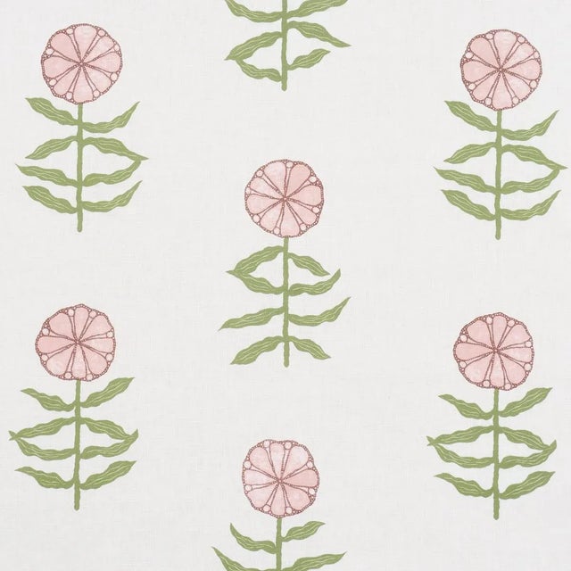 SAMPLE - Schumacher x Marian Mcevoy Pretty Petals Fabric In Blush For Sale