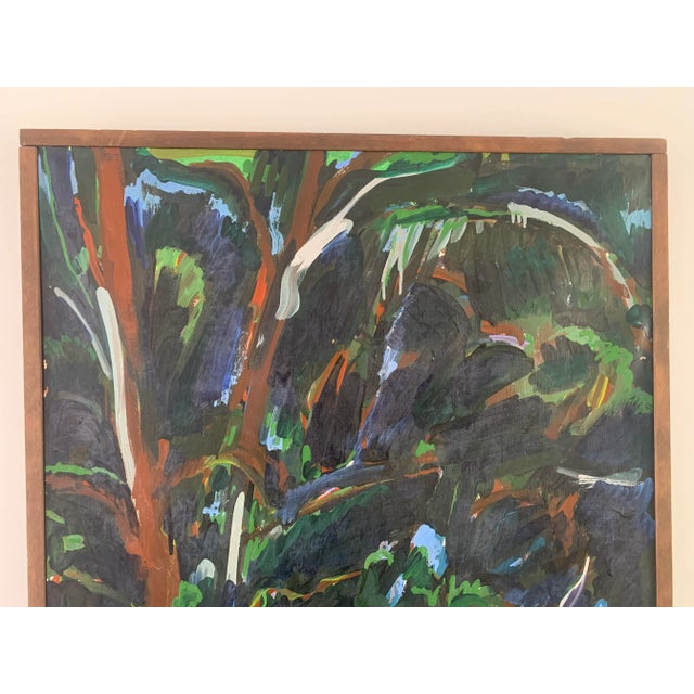 Michael Ross "Jungle No2" Abstract Landscape Oil on Canvas Painting, 1976 For Sale - Image 4 of 10