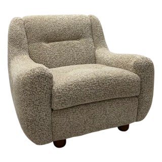 Set of Chairs with Spherical Legs in White Bouclé Fabric, 2000s For Sale