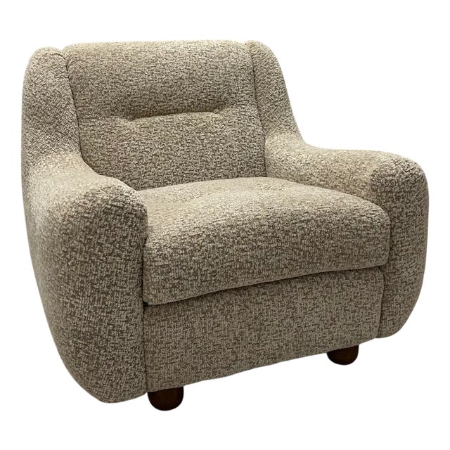 Set of Chairs with Spherical Legs in White Bouclé Fabric, 2000s For Sale