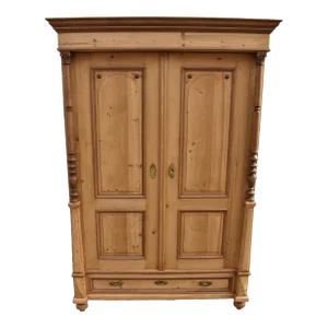 Pine Two Door Raised Panel Armoire, Hungary