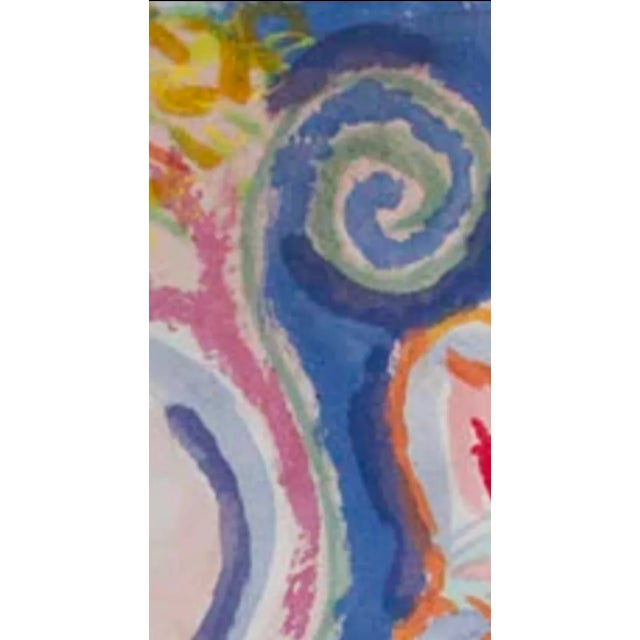 "Malibu", 2008. Abstract, Figurative Landscape. Oil Painting on Canvas by Joe Ginsberg. 91" W X 31" H. Raspberry/Cobalt, Accents of Orange and Blush. For Sale - Image 4 of 11