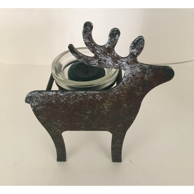 Christmas Metal Reindeer Candle Holders a Pair Chairish