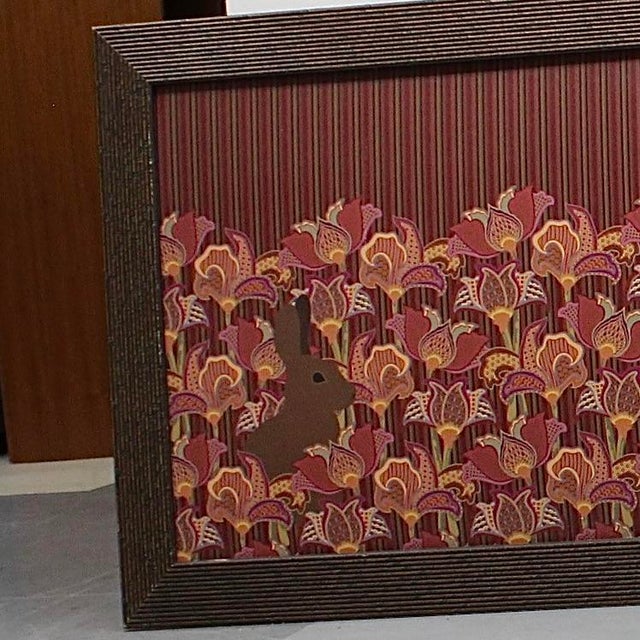 American Large 8 Foot Framed Wall Print | Brown Bunny in Flower Garden For Sale - Image 3 of 5