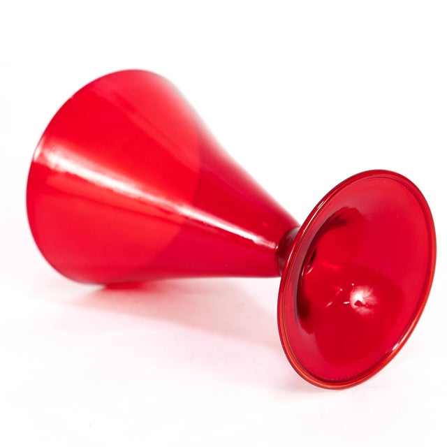 Set of 12 Red Venetian / Murano Glass Salviati Attributed Wine Goblets or Cups For Sale - Image 13 of 18