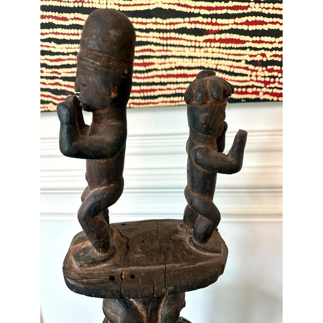 Tall African Ibibio Head Mask with Polychrome Nigeria Provenance For Sale - Image 10 of 15