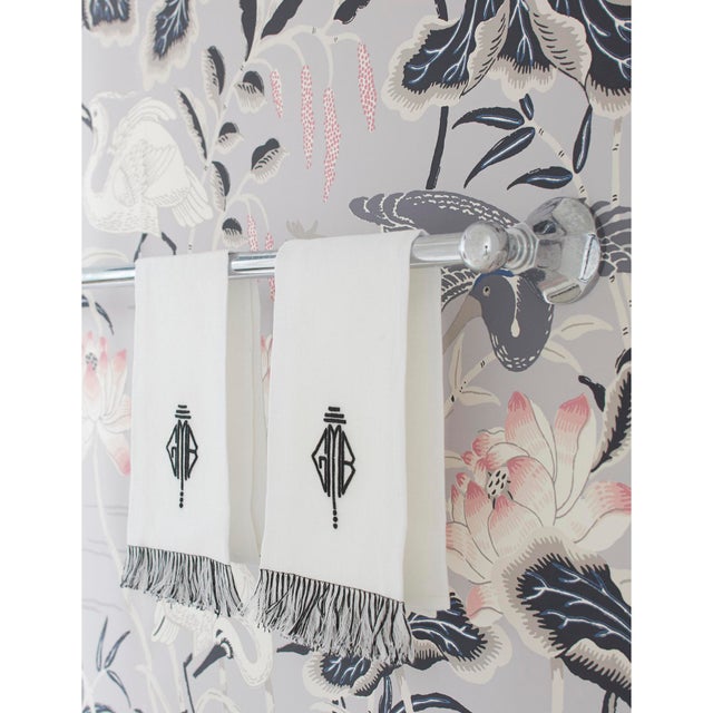 Schumacher Schumacher Lotus Garden Wallpaper in Red, Sample For Sale - Image 4 of 5