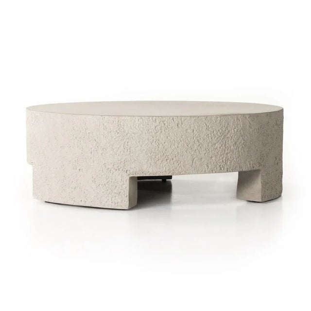 Sculpture Materials Four Hands Kember Outdoor Coffee Table, Blanc White For Sale - Image 7 of 13