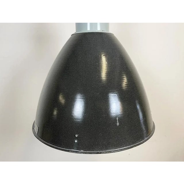 Mid-Century Modern Large Industrial Enamel Factory Pendant Lamp from Elektrosvit, 1960s For Sale - Image 3 of 15