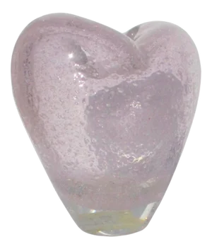 Pink Heart Art Glass Vase