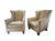 Pair of Vintage Henredon Wingback Chairs – Ivory Leather, Geometric Pattern, Nailhead Trim For Sale - Image 14 of 18