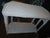 Vintage Boho Chic Coastal White Wicker Console Table With Lattice & Bead Detail For Sale - Image 4 of 10