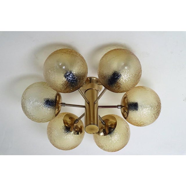 Metal Space Age Golden Sphere Ceiling Lamp, Germany, 1970s For Sale - Image 7 of 13