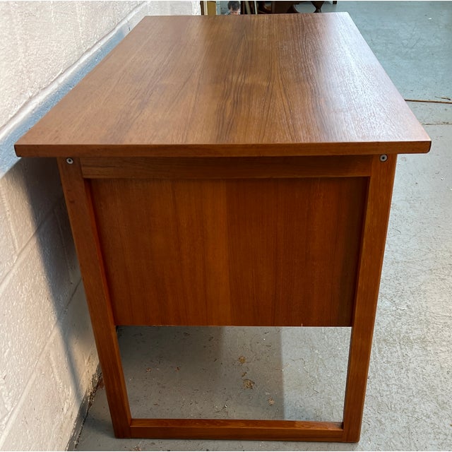 Mid-Century Modern Danish Extending Drop-Leaf Teak Desk For Sale - Image 16 of 17