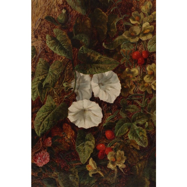 Late 19th Century Oliver Clare, Still Life with Flowers and Fruit, 19th Century, Oil Painting on Canvas For Sale - Image 5 of 6