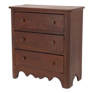 Georgian Dark Stained Oak Diminutive Chest of Three Drawers For Sale