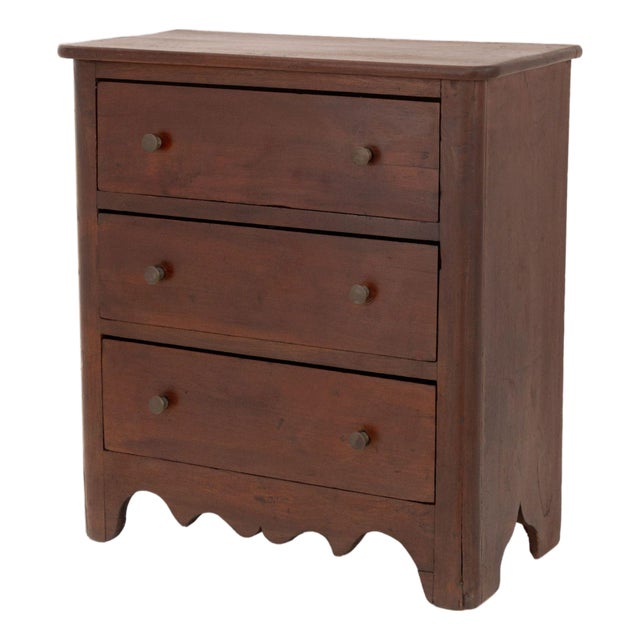Georgian Dark Stained Oak Diminutive Chest of Three Drawers For Sale