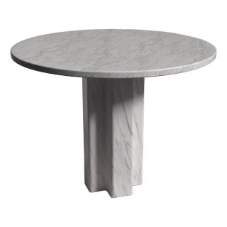 Arti Italian Carrara Marble Round Dining Table 40" For Sale