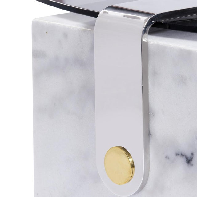 Contemporary Marble Patch Coffee Table in Glass and Brass by Egg Designs For Sale - Image 3 of 4