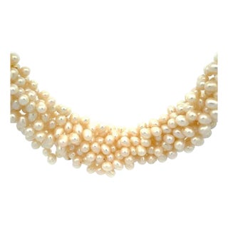 Tiffany & Co. Picasso 18k Yellow Gold 8 Strands Torsade Pearls Necklace For Sale