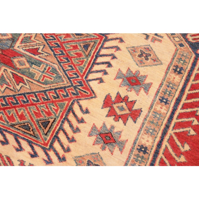Bohemian Super Kazak Herman Rust/Tan Wool Rug - 6'11'' X 9'3'' For Sale - Image 4 of 8