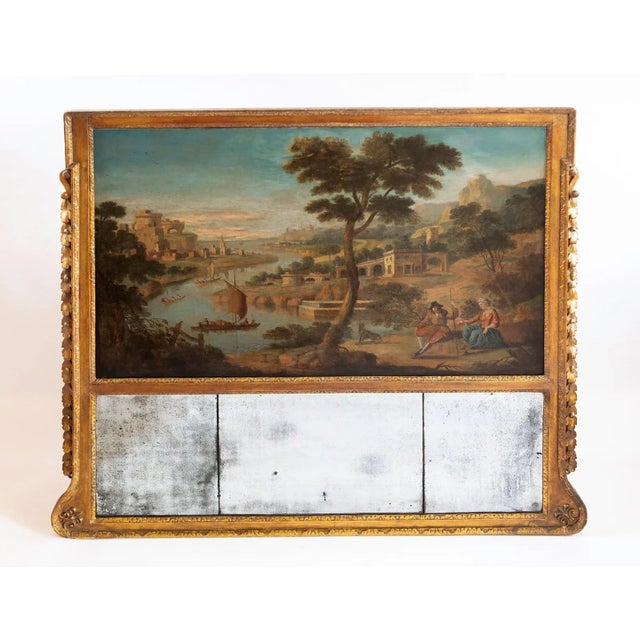 Blue Georgian Giltwood Overmantel Trumeau Mirror, 1750 For Sale - Image 8 of 8