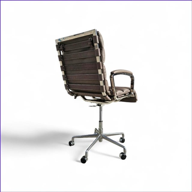 2010s Restoration Hardware Oviedo Leather Desk Office Chair For Sale - Image 5 of 18