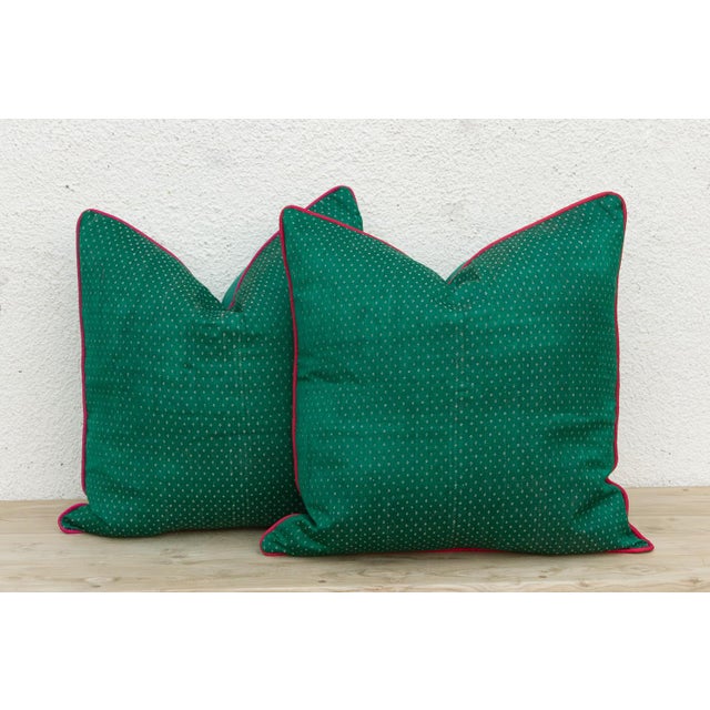 Pair of Aran Dotted Ahir Handloom Pillow For Sale In Los Angeles - Image 6 of 7