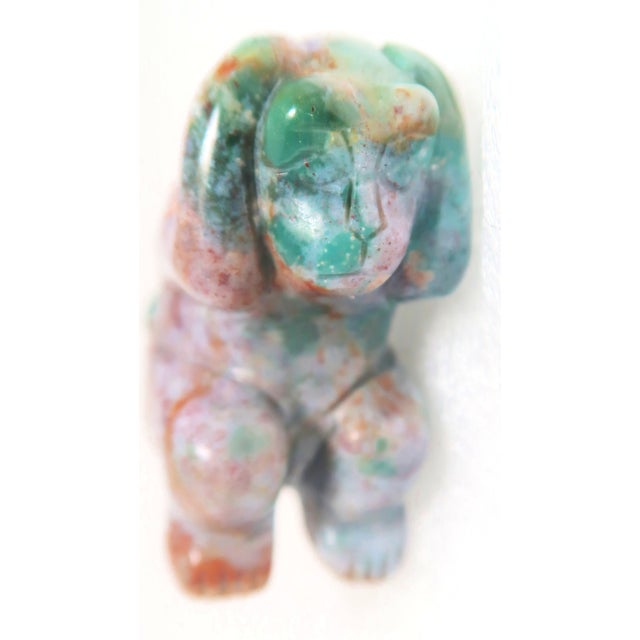 Late 20th Century Miniature Well-Carved Hand-Carved Naturally Occurring Multi-Colored Jasper "Hear No Evil" Monkey or Gorilla. For Sale - Image 12 of 13