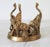 Mid 20th Century Vintage Brass Elephant Trio Base W/ Bubble Art Glass Sphere For Sale - Image 5 of 10