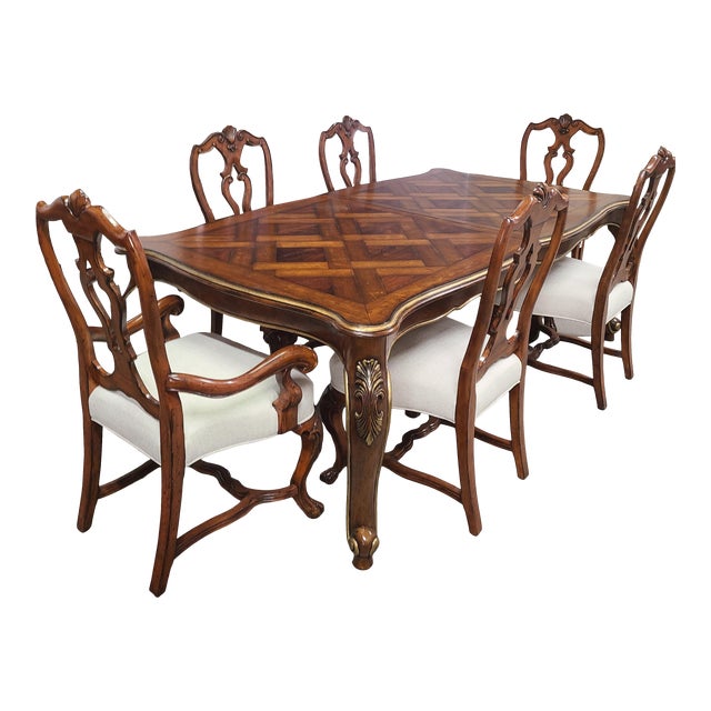 Drexel Heritage Belle Maison Mahogany/Cherry Table & Henredon Chairs