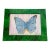 1970s Abstract Butterfly Original Painting in Faux Malachite Frame For Sale