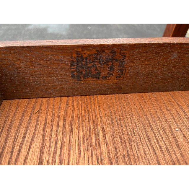 Early 1900s Limberts Quartersawn Oak Arts & Crafts Desk With Side Bookshelves For Sale - Image 12 of 12