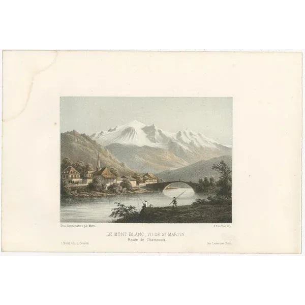 Morel, Illustrations of Switzerland, Mont Blanc, 1850s, Prints, Set of 5 For Sale - Image 4 of 7