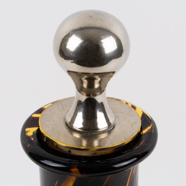 Amber Christian Dior Home Tortoiseshell Glass Barware Pitcher and Decanter, circa 1960 For Sale - Image 8 of 18