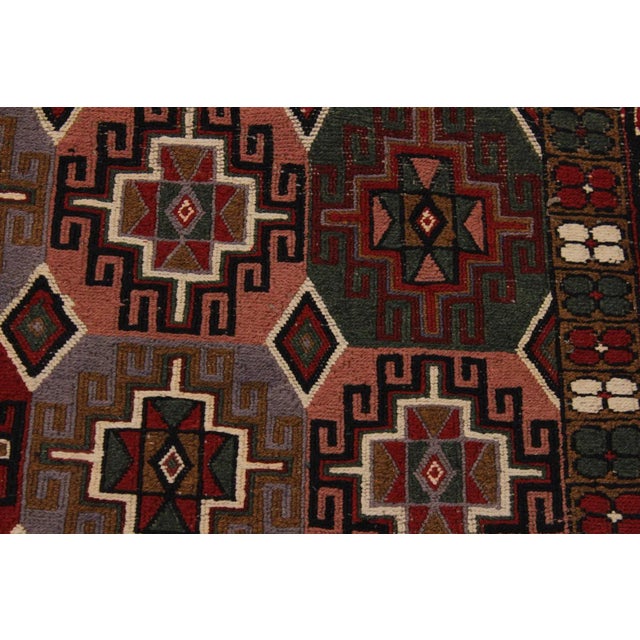 1960s Vintage Tribal Soumakh Wool Rug - 6'2" X 7'10" For Sale - Image 4 of 9