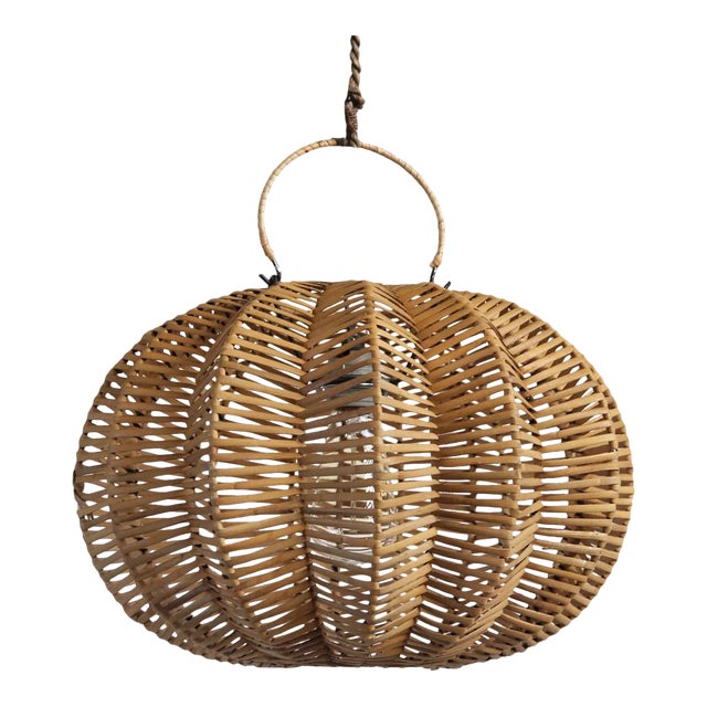 Split Stain Pumpkin Pendant Light 16" For Sale