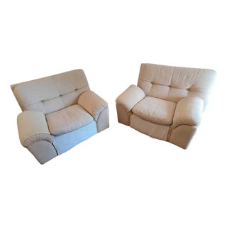 Fabric Armchairs, 1980s, Set of 2 For Sale