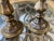 Brass 1990s Heirloom Heavy Casted Brass and Glass Hurricane Table Sconce Vintage - Pair For Sale - Image 8 of 10