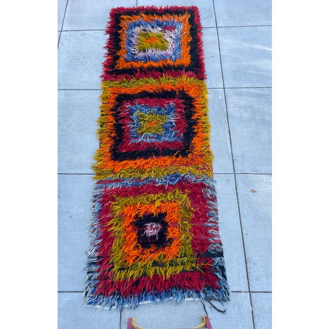 Orange Colorful Turkish Angora Runner For Sale - Image 8 of 12