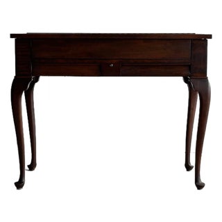 Antique Early 20th Century Queen-Anne Style Mahogany Writing Desk For Sale